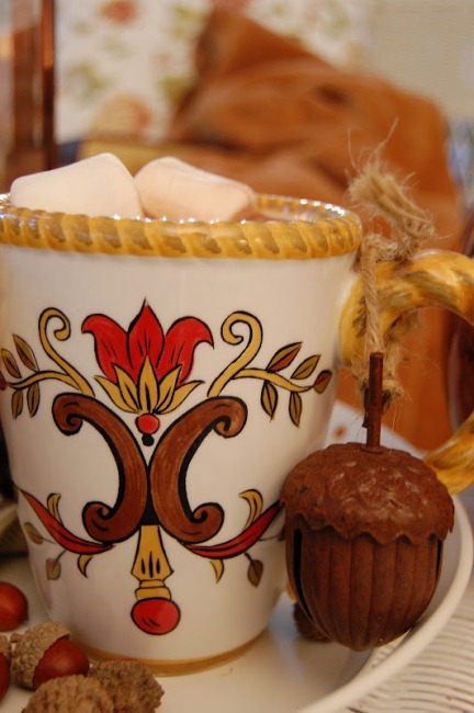 Hot chocolate on the porch