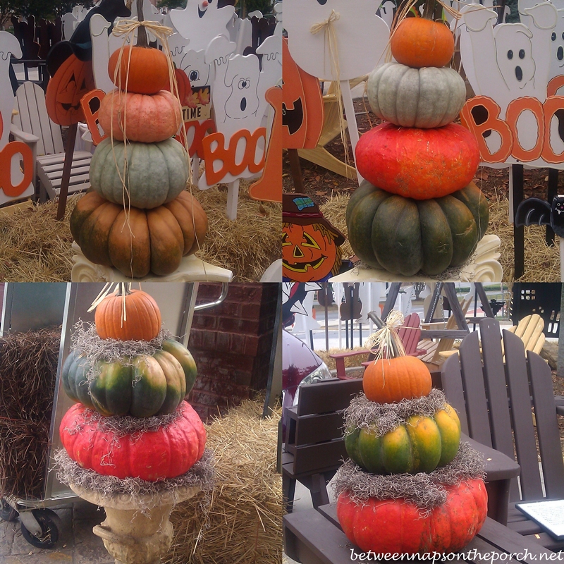 Pumpkin Topiaries for an Autumn Front Porch