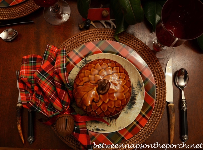 Christmas Tablescape with Plaid Dinner Plates and Deer Salad Plates Christmas Tablescape with Plaid Dinner Plates, Deer Salad Plates and Acorn Soup Tureens