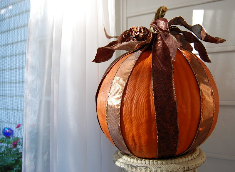 Screened-in Porch decorated for fall