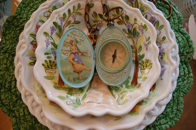 Easter Table Setting Tablescape with Floral Centerpiece & Bunny Napkin Fold