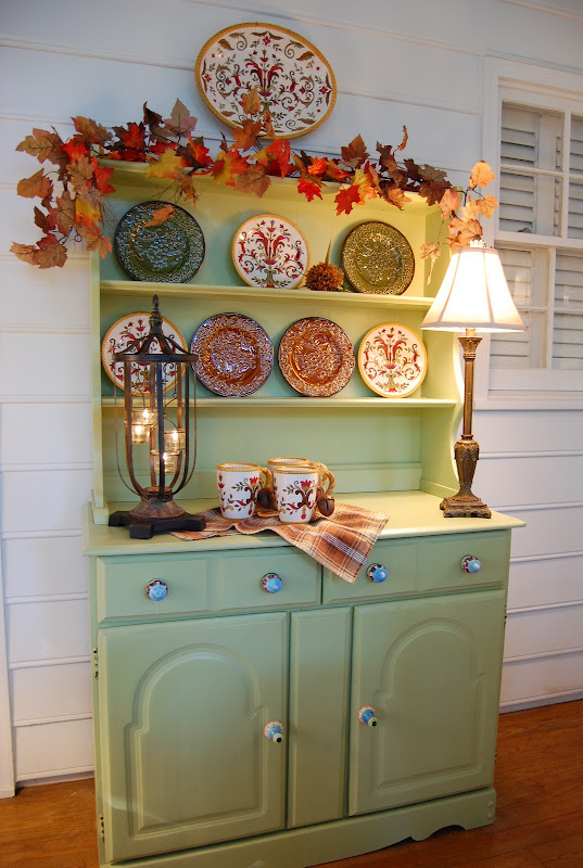 Screened-in Porch decorated for fall