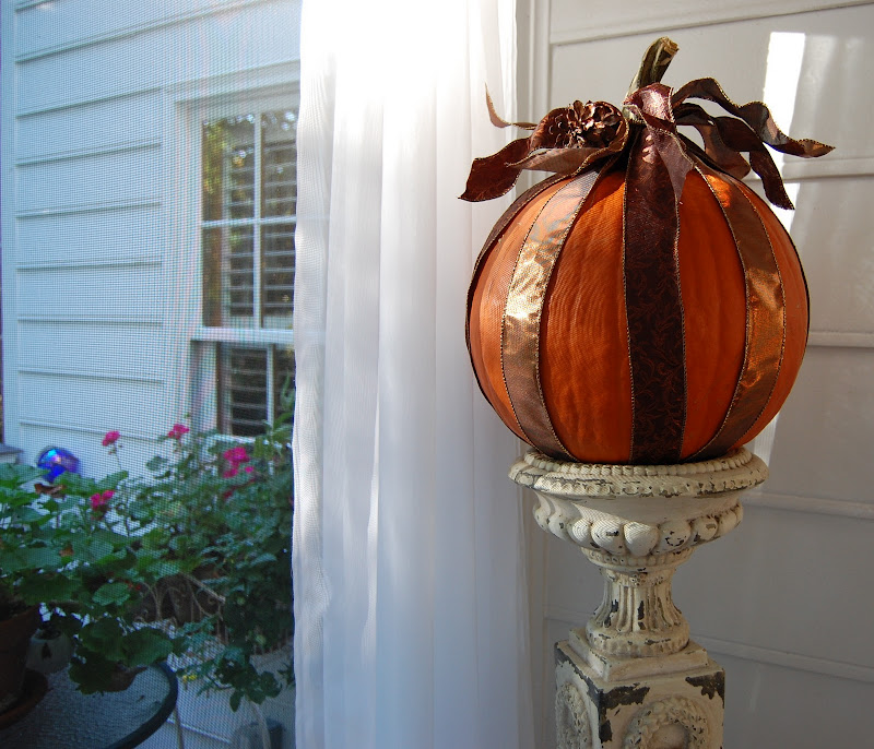 Screened-in Porch decorated for fall