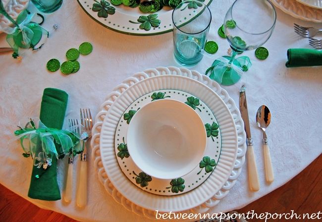 St. Patrick's Day Table Setting Tablescape 