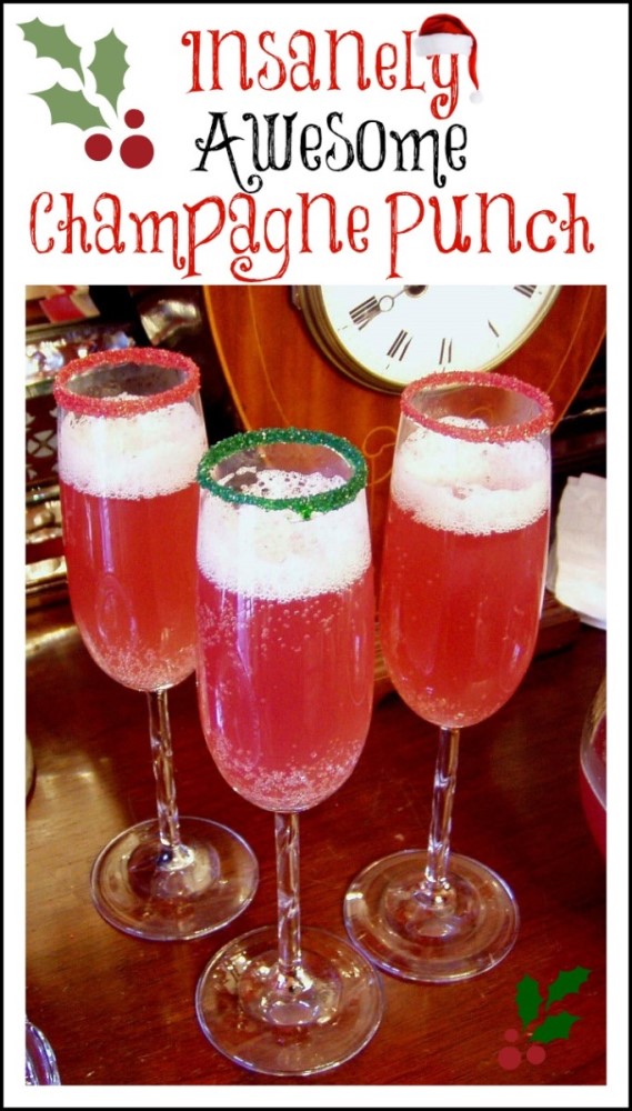 Champagne Punch for Christmas or New Year’s Eve or New Year’s Day