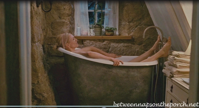 Bathroom in Rosehill Cottage in the movie, The Holiday_wm_wm