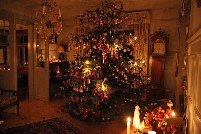 Christmas Tree in Home in Switzerland