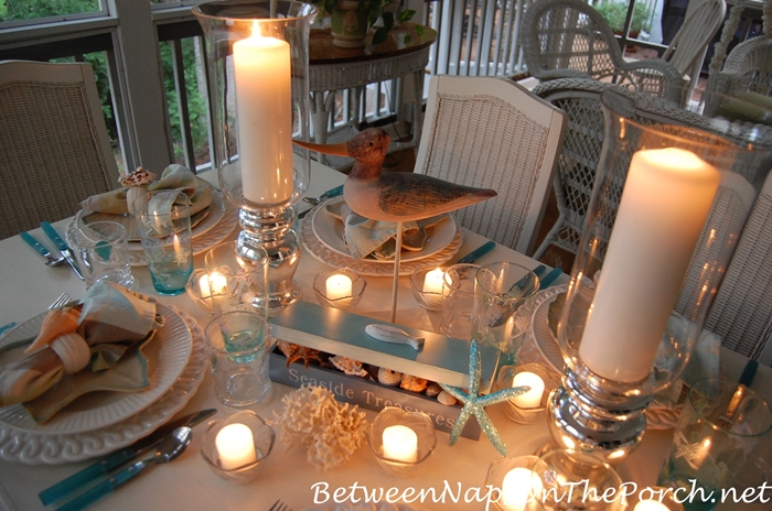 Candlelit Nautical, Beach Themed Table 3