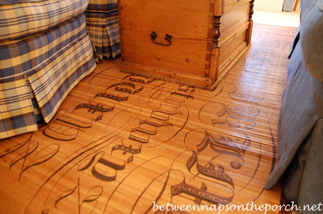 Bamboo Mat with Old English Script