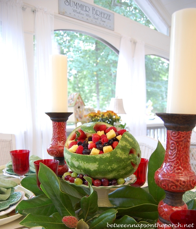 Carved Watermelon Table or Party Centerpiece