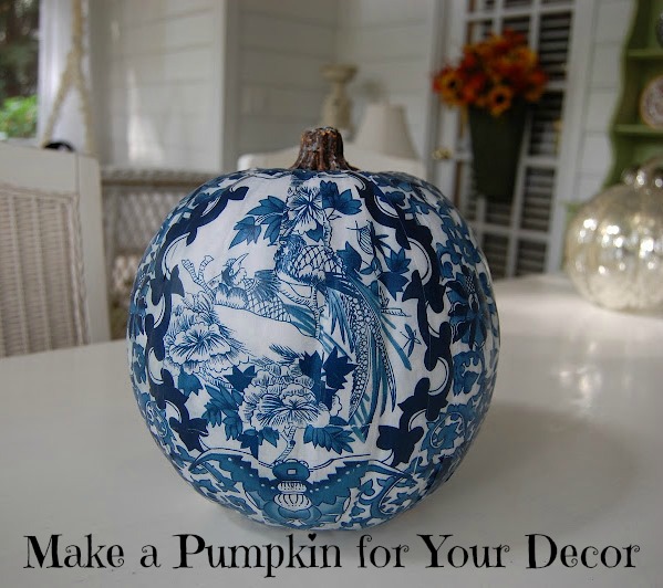 Blue deals pumpkin decor