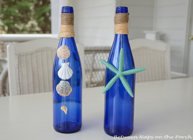 Decorate Bottle with Shells, Beach Themed Decor