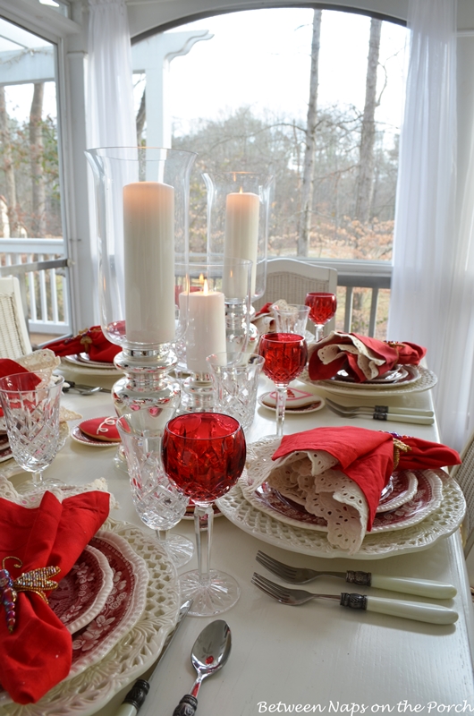 Valentine's Day Table Setting Tablescape with Spode Copeland