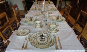 Easter Table Setting Tablescape with Spode, Chinese Rose