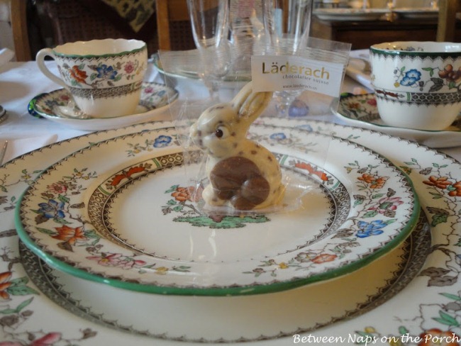 Easter Table Setting Tablescape with Spode, Chinese Rose