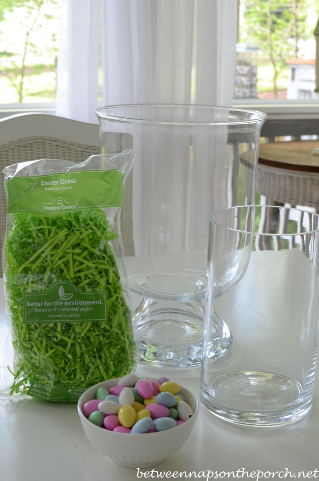 Make a Double-Vase Hurricane Centerpiece for Easter or Spring