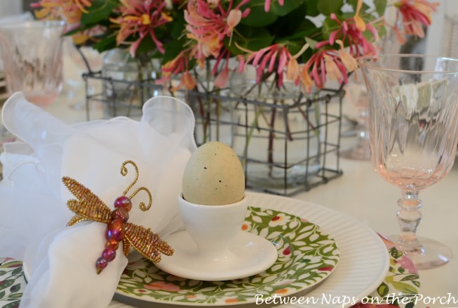 Spring or Easter Table Setting on Screened Porch with Kim Parker, Emma's Garland Dishware