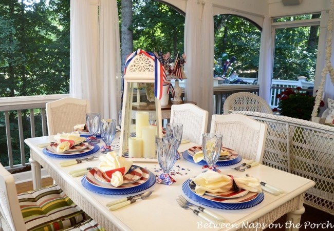 4th of July, Independence Day Tablescape Table Setting