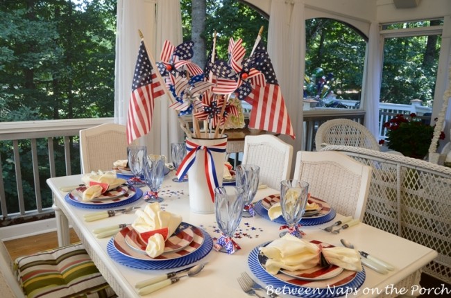 4th of July, Independence Day Tablescape Table Setting