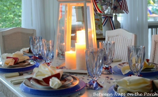 4th of July, Independence Day Tablescape, Table Setting