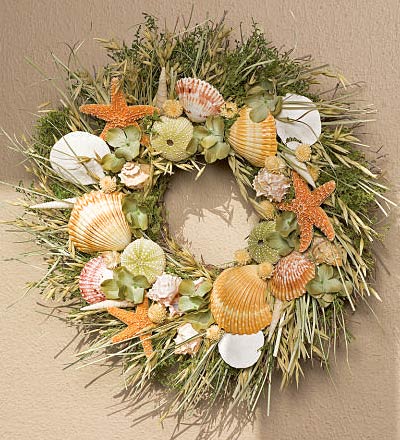 Creative Displays, Inc. 28 Hydrangea, Thistle And Wheat Fall Wreath With Burlap  Bows