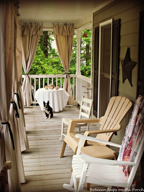 Porch with Curtains
