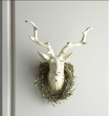 Deer Head with Rosemary Wreath from Horchow