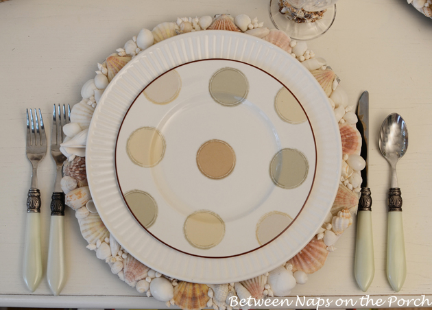 Shell Chargers for a Summer Beach Themed Table Setting