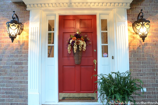 Decorate Front Door with an Autumn Fall Floral Basket