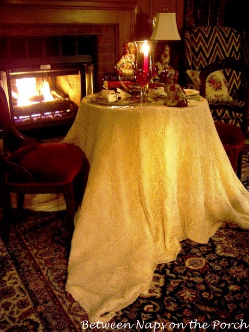 Dining in the Library Fireside from Between Naps on the Porch