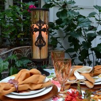 Fall Tablescape for Two on the Deck