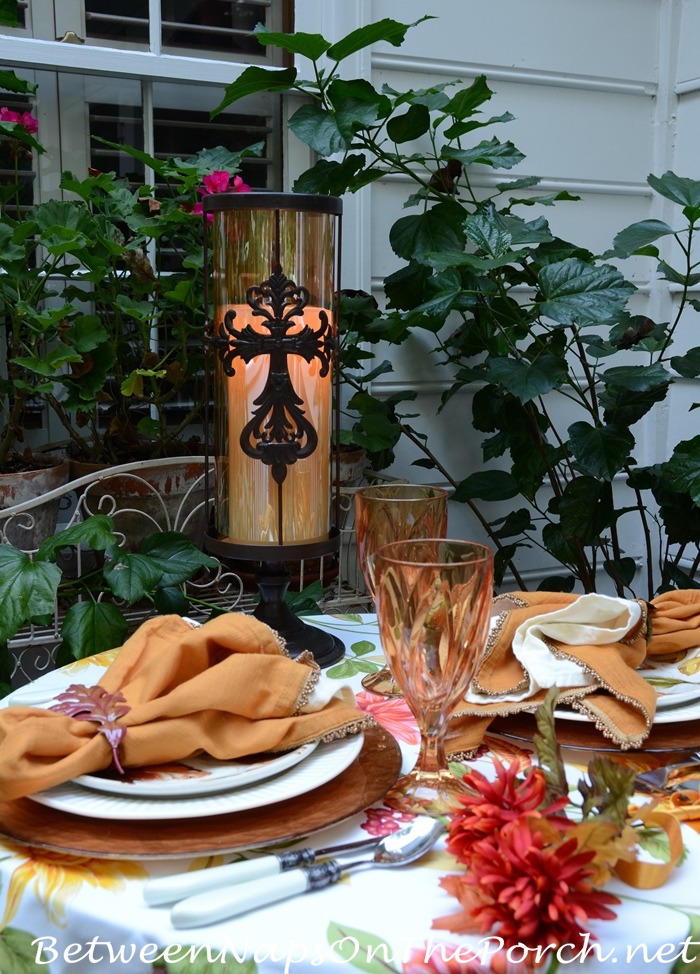 Fall Tablescape for Two on the Deck