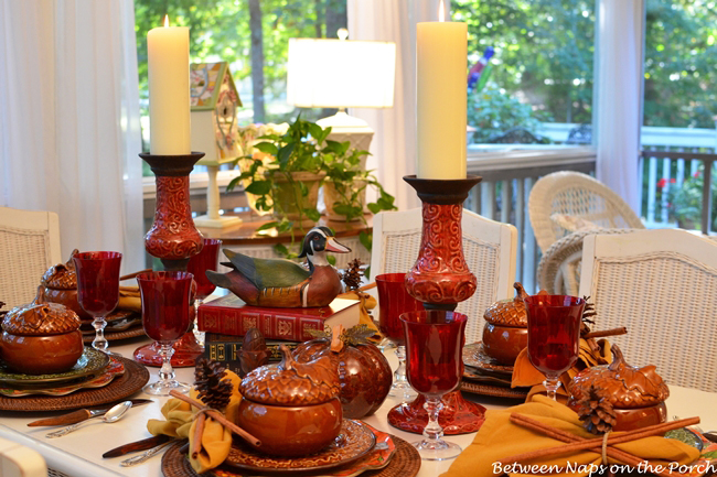 Fall Tablescape on the Porch (Between Naps on the Porch)