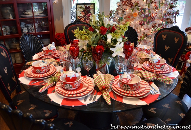 Peppermint and Candy Cane Themed Table