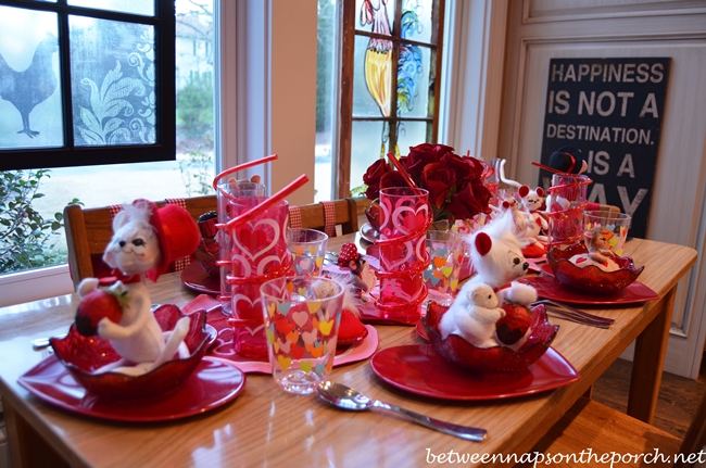 Children's Valentine's Day Table Setting – Between Naps on the Porch