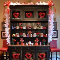 Hutch Decorated fro Valentine's Day
