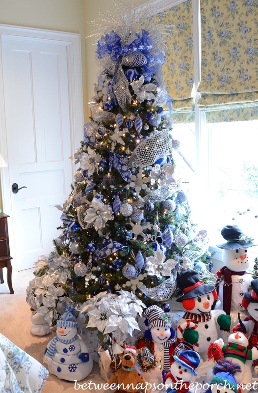 blue snowman christmas tree