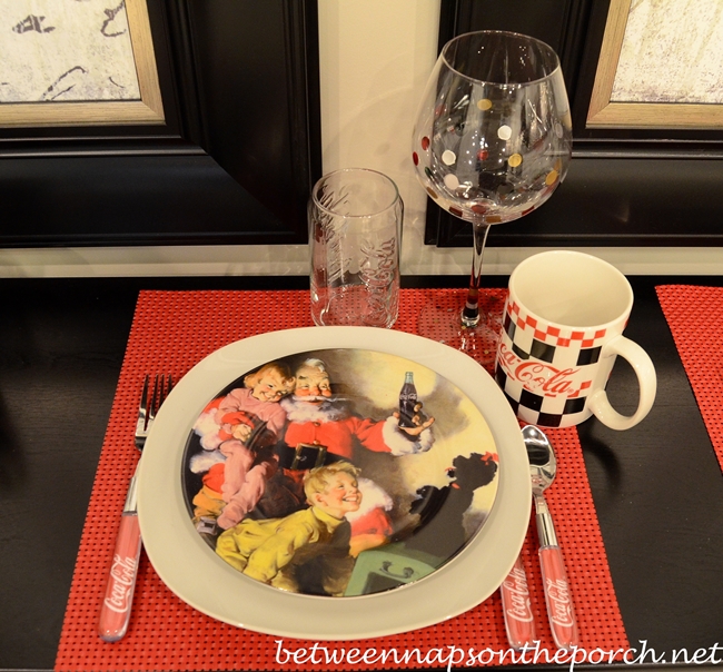 Table Setting with Coca-cola Dishware and Flatware_wm