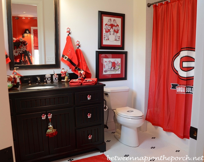 University of GA Themed Bath Room