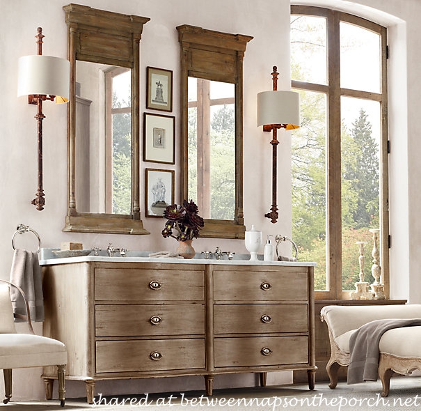 Rh bathroom deals sconces