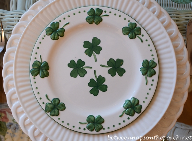 st patricks day glass plates