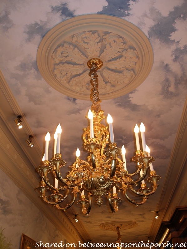 Houmas Plantation Entry with Painted Ceiling and Walls