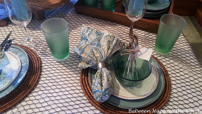 Aqua Fishing Themed Table Setting