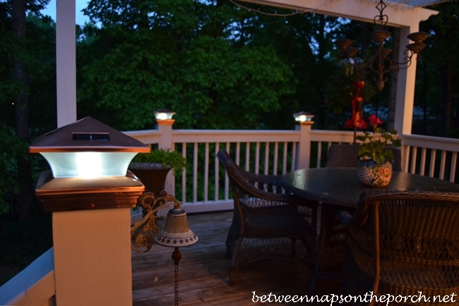 deck railing solar light caps