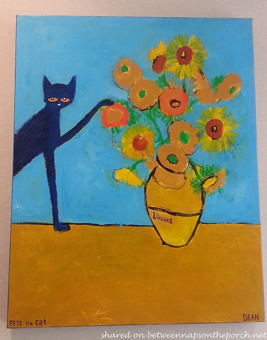 Vase of Flowers, Pete the Cat by Deen