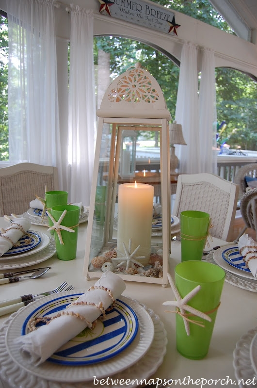 Beach & Nautical Themed Table Settings – Between Naps on the Porch