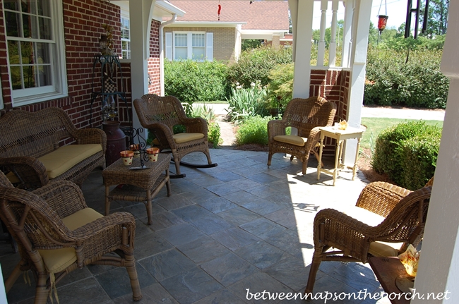 Porch with Wicker Furniture