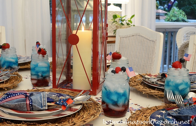 4th of July Table Setting with Warren Kimble Colonial Flag Dishware