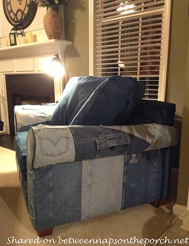 Denim Chair Upholstered with Old Jeans