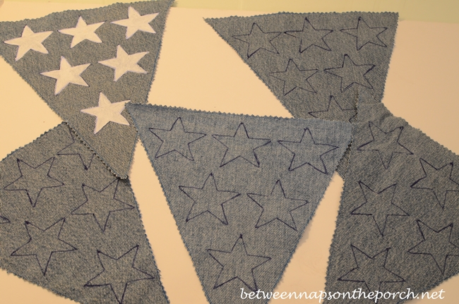 Patriotic Banner Made from Old Jeans